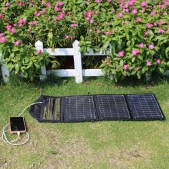 Chargeur Solaire Pour Camping Pliable -Monde Electronique Chargeur Solaire pour Camping pliable herbe