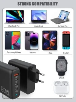 Chargeur USB Type-C 130 Watts -Monde Electronique Chargeur USB C 130W compatibilite