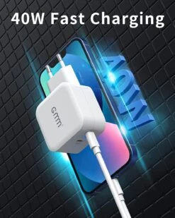 Chargeur Secteur 2 Ports USB C 40 Watts 7 Chargeur Secteur 2 Ports USB C 40 Watts -Monde Electronique Chargeur Ultra Rapide 40 Watts