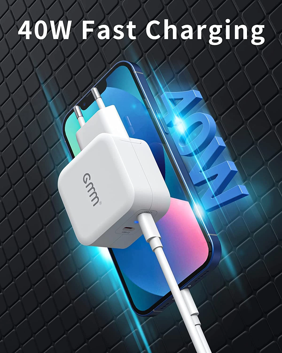 Chargeur Secteur 2 Ports USB C 40 Watts 4 Chargeur Secteur 2 Ports USB C 40 Watts – Image 2