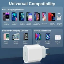 Chargeur USB Type-C De 20W -Monde Electronique Chargeur Usb C 20W compatibilite