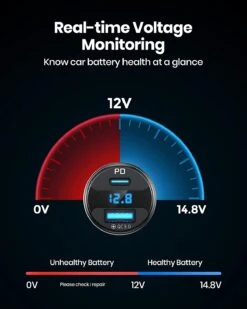 Chargeur Voiture INIU 66 Watts -Monde Electronique Chargeur Voiture INIU 66W tension regulable