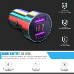 Chargeur Allume Cigare Universel Portable -Monde Electronique Chargeur allume cigare Licheers protection