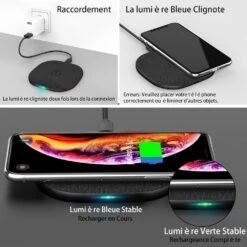 Chargeur Sans Fil Portable 9 Chargeur Sans Fil Portable -Monde Electronique Chargeur induction Luxsure LED