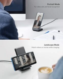 Chargeur Sans Fil Téléphone Intelligent 7 Chargeur Sans Fil Téléphone Intelligent -Monde Electronique Chargeur induction PowerWave Anker allonge ou debout