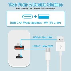 Chargeur Mural 2 Ports USB -Monde Electronique Chargeur mural Cshare Rapide deux ports