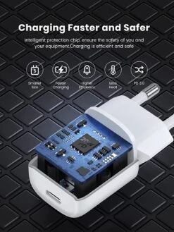 Chargeur Mural Rapide -Monde Electronique Chargeur mural TOPK 20W rapide et securise