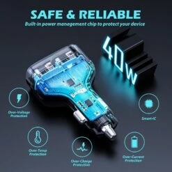 Chargeur Pour Voiture SUNDAREE 4 Ports 9 Chargeur Pour Voiture SUNDAREE 4 Ports -Monde Electronique Chargeur pour voiture SUNDAREE 4 ports securise