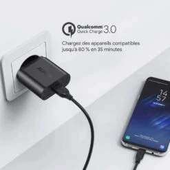 Chargeur Secteur Quick Charge 7 Chargeur Secteur Quick Charge -Monde Electronique Chargeur rapide 3.0 Aukey Qualcomm Quick Charge