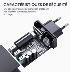 Chargeur 3 USB C 8 Chargeur 3 USB C -Monde Electronique Chargeur rapide Aukey 3 ports 30W securite