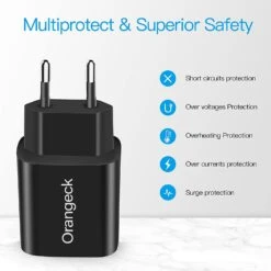 Chargeur Rapide 20W Adaptateur Secteur -Monde Electronique Chargeur rapide Orangeck 20W multiprotection