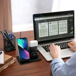 Chargeur à Induction Pour AirPods Et Autres 13 Chargeur à Induction Pour AirPods Et Autres -Monde Electronique Chargeur sans fil AirPods bureau