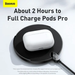 Chargeur Sans Fil Rond -Monde Electronique Chargeur sans fil Baseus charge Airpods en 2 heures