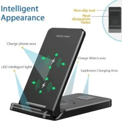 Chargeur Sans Fil Pliable 3 En 1 -Monde Electronique Chargeur sans fil EXW intelligent