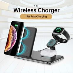 Support De Chargeur Sans Fil 3 En 1 -Monde Electronique Chargeur sans fil MOSHOU charge 4 en 1