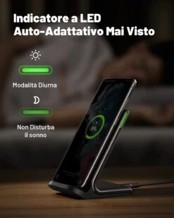 Chargeur Rapide Sans Fil 15 Watts -Monde Electronique Chargeur sans fil Maxxter LED adaptable