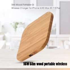 Chargeur Sans Fil En Bambou -Monde Electronique Chargeur sans fil en Bambou 15 watts