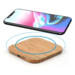 Chargeur Sans Fil En Bambou -Monde Electronique Chargeur sans fil en Bambou iPhone