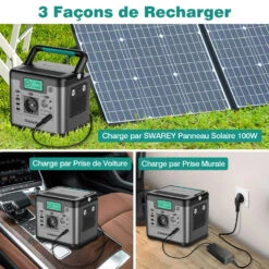 Chargeur Solaire Portable 220 Volts Avec Batterie 14 Chargeur Solaire Portable 220 Volts Avec Batterie -Monde Electronique Chargeur solaire 220V Portable avec Batterie soleil