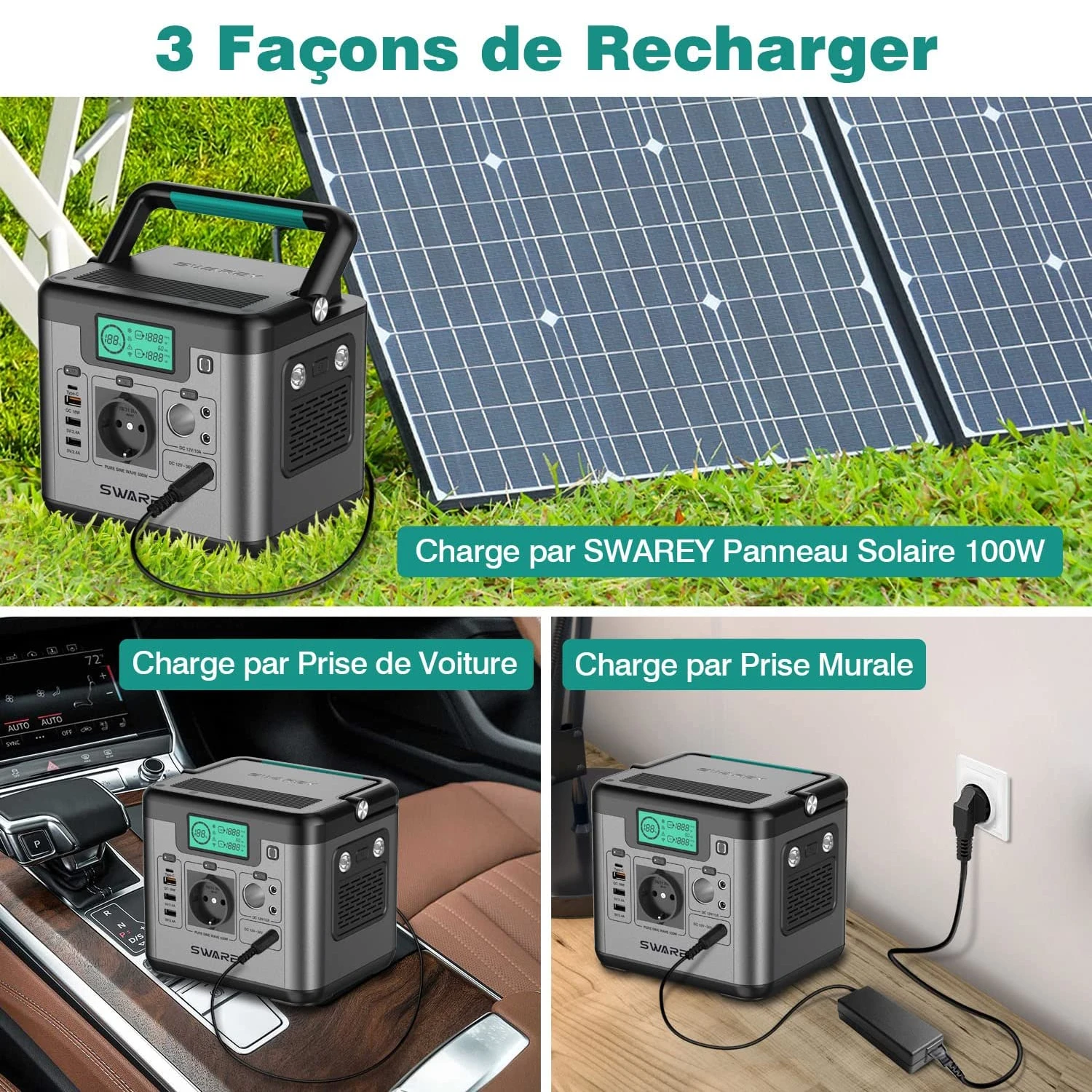 Chargeur Solaire Portable 220 Volts Avec Batterie 6 Chargeur Solaire Portable 220 Volts Avec Batterie – Image 4