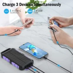 Chargeur Solaire De 20000 MAh 11 Chargeur Solaire De 20000 MAh -Monde Electronique Chargeur solaire de 20000 mah 3 appareils en meme temps