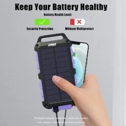 Chargeur Solaire De 20000 MAh 13 Chargeur Solaire De 20000 MAh -Monde Electronique Chargeur solaire de 20000 mah batterie pleine