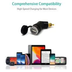 Chargeur Allume Cigare Moto DIN Hella -Monde Electronique Cliff Top DIN Hella Chargeur Allume Cigare compatibilite optimale