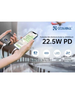 Coolreall Mini Batterie Externe 20000 MAh -Monde Electronique Coolreall mini batterie externe 20000mAh rapide