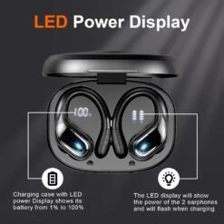 Écouteur Sans Fil Sport IPhone -Monde Electronique Ecouteur Sans Fil Sport Iphone led power display