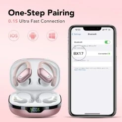 Écouteur Sans Fil Sport Rose Léger -Monde Electronique Ecouteur Sans Fil Sport Rose Leger appels