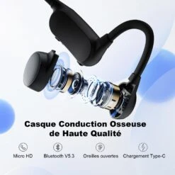 Écouteurs Sans Fil Osseux Course À Pied -Monde Electronique Ecouteurs Sans Fil Osseux Course A Pied libre
