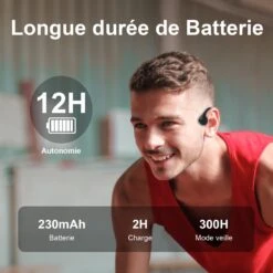 Écouteurs Sans Fil Osseux Course À Pied -Monde Electronique Ecouteurs Sans Fil Osseux Course A Pied longue duree