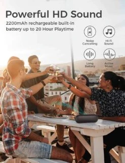 Enceinte Bluetooth Certifiée IPX7 -Monde Electronique Enceinte Bluetooth Forte Puissance 20 heures