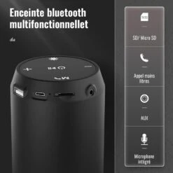 Enceinte Bluetooth Lumineuse LED Portable -Monde Electronique Enceinte Bluetooth Lumineuse LED Portable fonctionnalites integrees