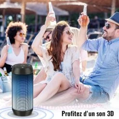 Enceinte Bluetooth Lumineuse LED Portable -Monde Electronique Enceinte Bluetooth Lumineuse LED Portable son 3d