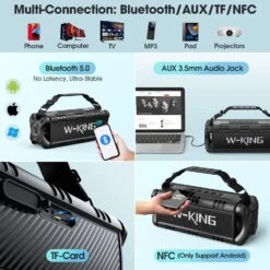 Haut Parleur Bluetooth Puissant IPX6 Waterproof -Monde Electronique Enceinte Bluetooth Puissante IPX6 Waterproof basses profondes hifi stereo