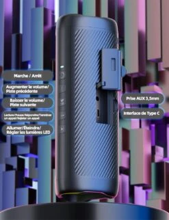 Enceinte Sans Fil Bluetooth Étanche -Monde Electronique Enceinte Bluetooth Puissante Sans Fil etanche