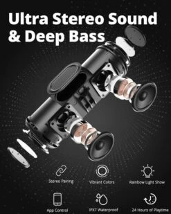 Enceinte Bluetooth Puissante Avec Batterie -Monde Electronique Enceinte Bluetooth Puissante avec Batterie 360 degres