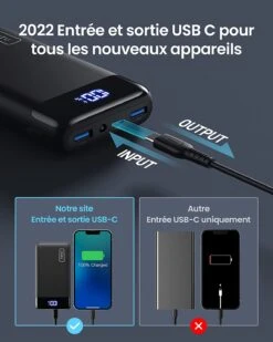 Batterie Externe 20000mAh INIU 8 Batterie Externe 20000mAh INIU -Monde Electronique INIU 20000mAh port USB C entree ET sortie