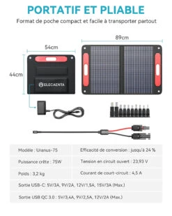 Kit Chargeur Solaire Puissant Pour Camping 21 Kit Chargeur Solaire Puissant Pour Camping -Monde Electronique Kit Chargeur Solaire Camping Car portatif et pliable