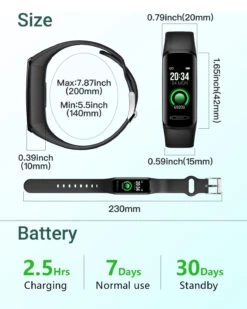 Bracelet Fitness Tracker Pour Sportif -Monde Electronique Kungix Montre Connectee taille