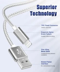 Lot De 5 Câbles Lightning -Monde Electronique Lot de 5 cable iphone TECHNOLOGIE