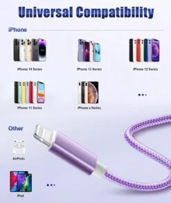 Lot De 5 Câbles Lightning -Monde Electronique Lot de 5 cable iphone universel