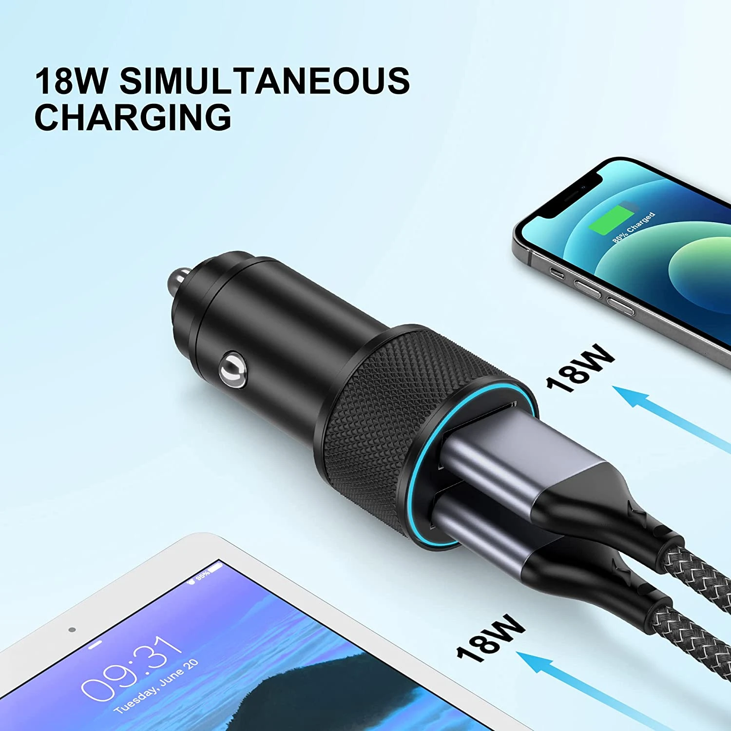 Luosike 36W Chargeur Pour Voiture 4 Luosike 36W Chargeur Pour Voiture – Image 2