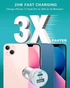 Luosike Chargeur Allume Cigare 20 Watts -Monde Electronique Luosike Chargeur Allume Cigare 20 Watts 3 fois plus rapide