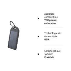 Mini Batterie Portable Solaire -Monde Electronique Mini Batterie Portable Solaire utilite