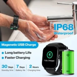 Montre Connecté Pulsation Cardiaque Étanche -Monde Electronique Montre Connecte Pulsation Cardiaque Etanche ip68