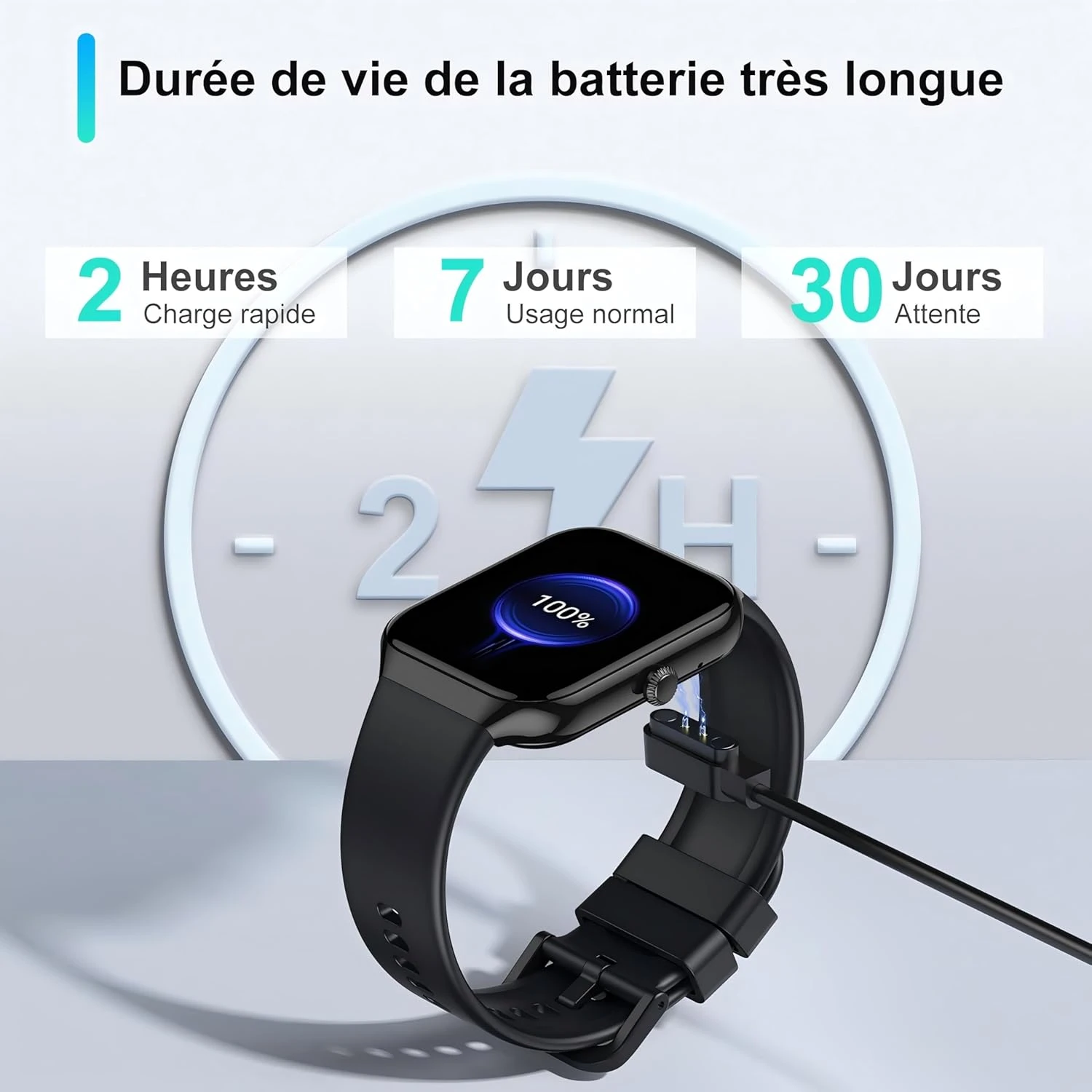 Montre Connectée Noir Pour Ado Garçon 8 Montre Connectée Noir Pour Ado Garçon – Image 6