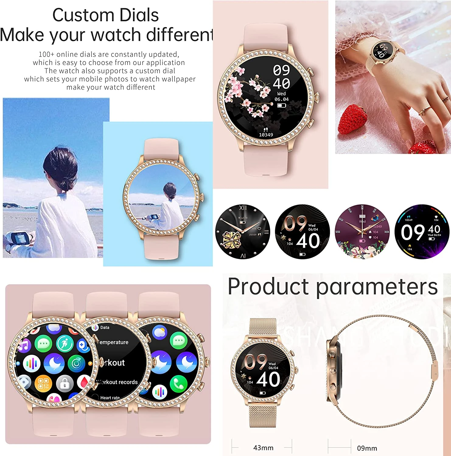 Montre Connectée Pour Adolescentes Filles Écran LCD 6 Montre Connectée Pour Adolescentes Filles Écran LCD – Image 4