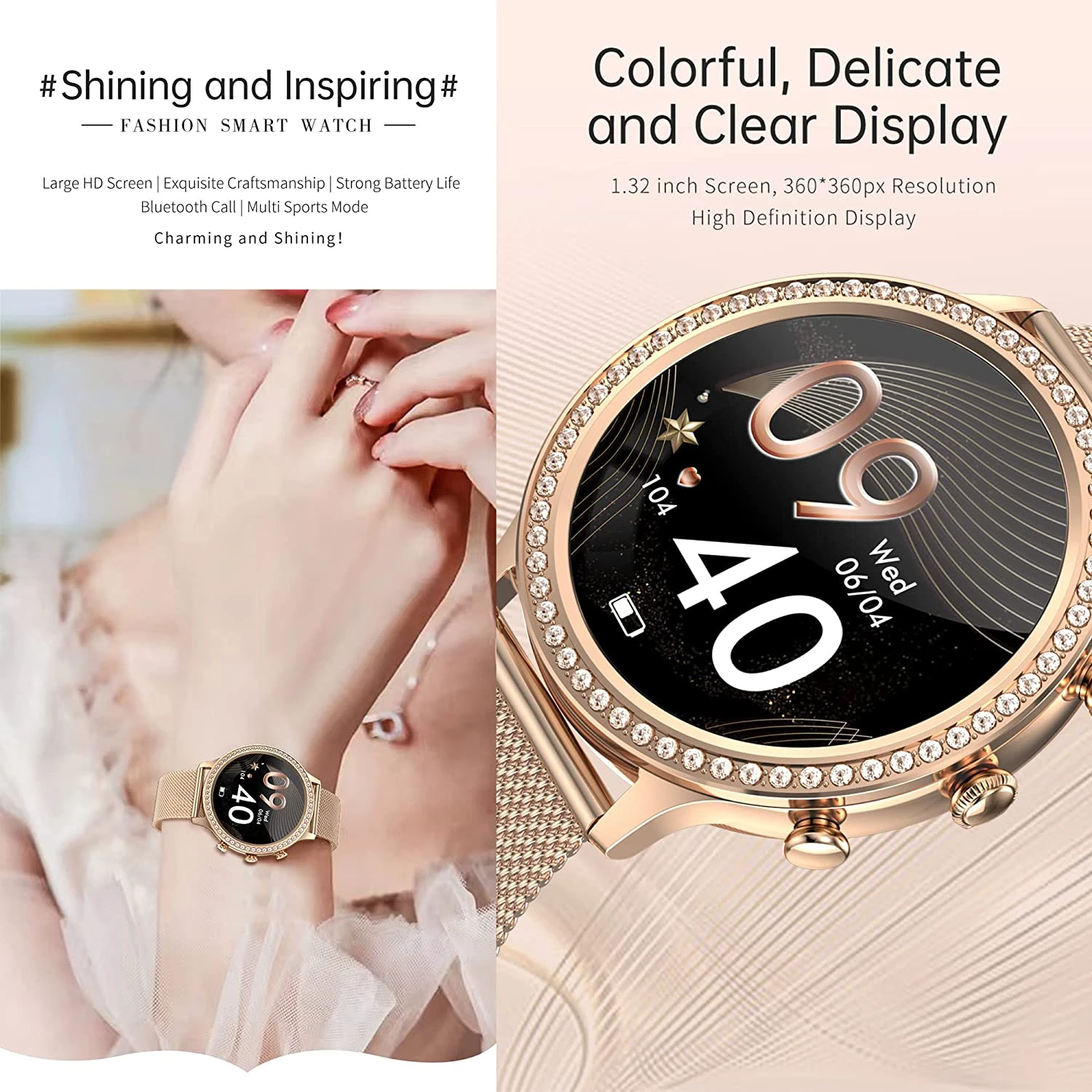 Montre Connectée Pour Adolescentes Filles Écran LCD 4 Montre Connectée Pour Adolescentes Filles Écran LCD – Image 2